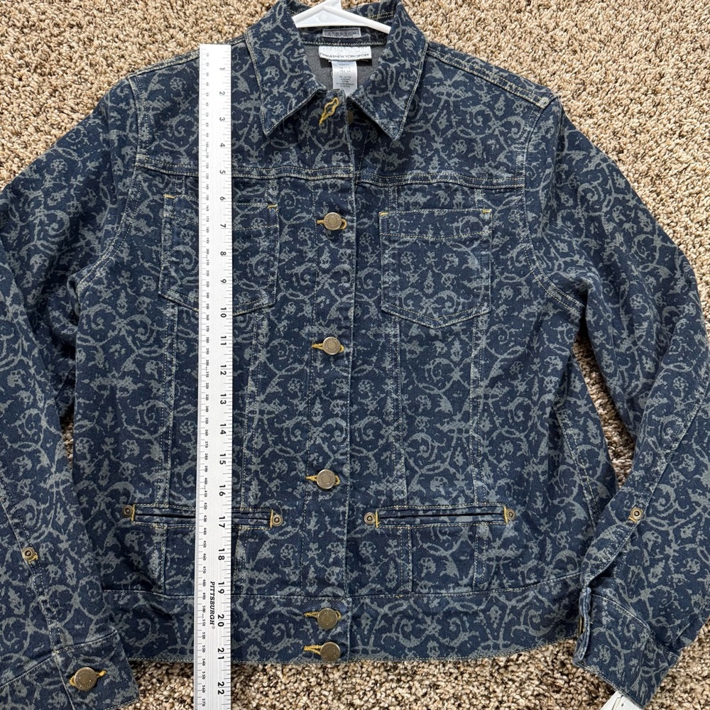 NWT Jones New York Sport Paisley Print Denim Y2K Jacket Womens Small Stretch VTG - Picture 7 of 12